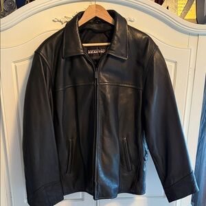 Men’s Kenneth Cole Reaction Black Leather Jacket XL excellent condition